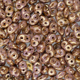 *Czech Superduo Beads Chalk Senegal Brown Purple 22g