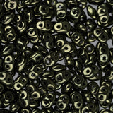 *Czech Superduo Beads Jet Red Green Luster 22g