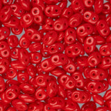 *Czech Superduo Beads Coral Red 22g