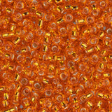 11/0 Miyuki Seed Beads #0008 Silver Lined Orange 22g
