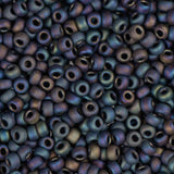 11/0 Miyuki Seed Beads #0401FR Black Matte AB 22g