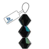 Preciosa Bicone 3mm Jet AB 5" Strand