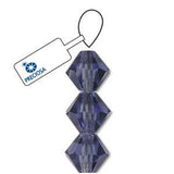 Preciosa Bicone 3mm Tanzanite 5" Strand