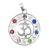 Om Rhinestone Pendant 48x35mm 1/pk