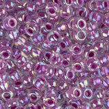 8/0 Perles Miyuki Rocailles #0264 Cristal Ligné Magenta AB 22g