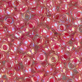 8/0 Perles de rocaille Miyuki #0355 Cristal ligné rose vif AB 22g