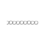 Chain Curb 3.5x5mm Links Rhodium 1m