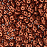 *Czech Superduo Beads Crystal Bronze Fire Red 22g