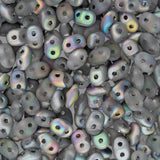 *Czech Superduo Beads Crystal Vitrail Matte 22g