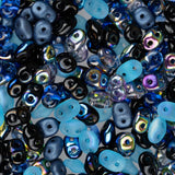 *Czech Superduo Beads Midnight 22g