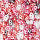 *Czech Superduo Beads Pretty In Pink 22g