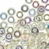 *Czech O Beads Crystal Green Rainbow 8.1g