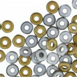 *Czech O Beads Chalk White Amber Matte 8.1g