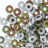 *Czech O Beads Chalk White Vitrail Matte 8.1g