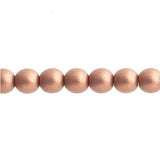 Czech Round Druk Beads 3mm Opaque Copper 62/strand