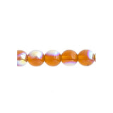 Czech Round Druk Beads 4mm Transparent Topaz AB 45/strand