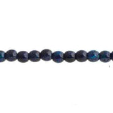 Czech Round Druk Beads 4mm Transparent Dark Blue Travertine 45/strand