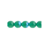 Czech Round Druk Beads 6mm Transparent Emerald AB 31/strand