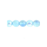 Czech Round Druk Beads 8mm Transparent Aqua AB 22/strand
