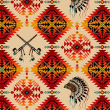 Cotton Fabric Peace Pipes #531 Terracotta - Half Yard