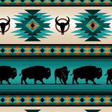 Cotton Fabric Buffalo Stripe #485 Turquoise - Half Yard