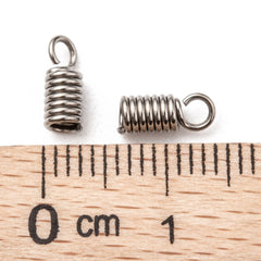 Coil Cord Ends 8x3mm Stainless Steel 50/pk