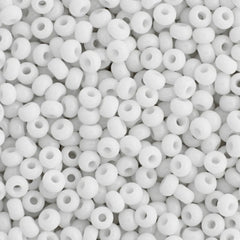 8/0 Czech Seed Beads #03050MV Opaque White Matte 22g