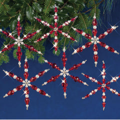 Ornament Kit - Ruby Snowflakes - Makes 6