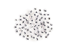 Cube 6mm Assorted Alphabet Beads 68/Pk