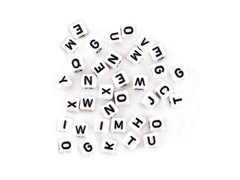 Cube 8mm Assorted Alphabet Beads 36/pk