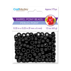Crow/Pony Beads Opaque Black 175/pk