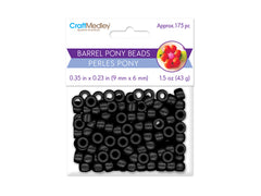 Pony Beads 175/pk - Opaque Black