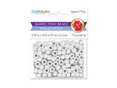 Pony Beads 175/pk - Opaque White