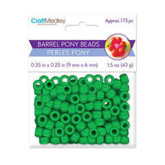 Crow/Pony Beads Opaque Kelly Green 175/pk