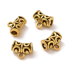 Bead Bails Curved Tube 10x12mm Antique Gold 10/pk