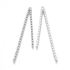 Rhinestone Chain Tassel Pendant 2.75" 2 Strand Nickel 4/pk