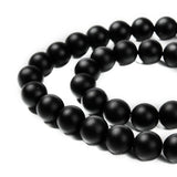 Black Agate Frosted Beads 6mm Round Grade A (Natural/Dyed) 15-16" Strand