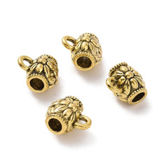 Bead Bails Decorative Tube 11x9mm Antique Gold 10/pk