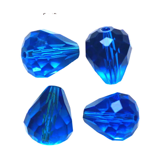 K9 Glass Teardrop Beads 8x6mm Capri Blue 10/pk