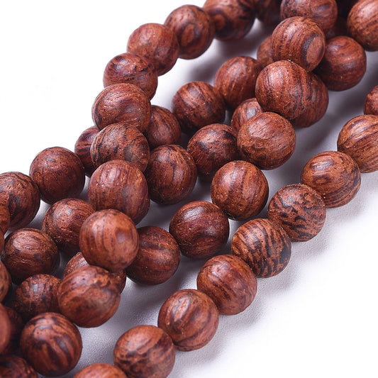 8mm Natural Dragon Tree Wood Beads 51/Strand