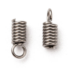 Coil Cord Ends 8x3mm Stainless Steel 50/pk