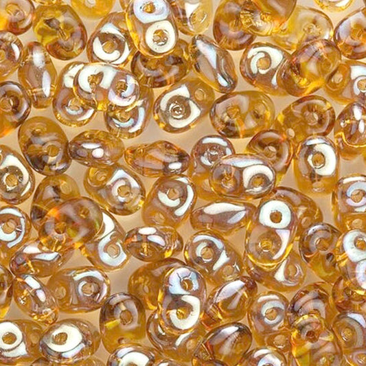 *Czech Miniduo Beads Topaz Celsian 8g