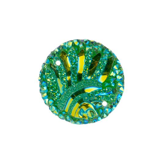 Sew-On Stone Head Cub Sparkle 25mm Green AB 10/pk
