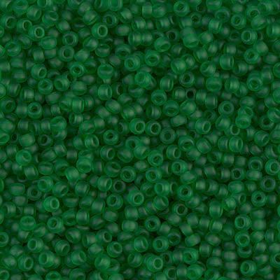 11/0 Miyuki Seed Beads #0146F Tr Matte Green 22g