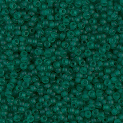 11/0 Miyuki Seed Beads #0147F Tr Matte Dark Green 22g