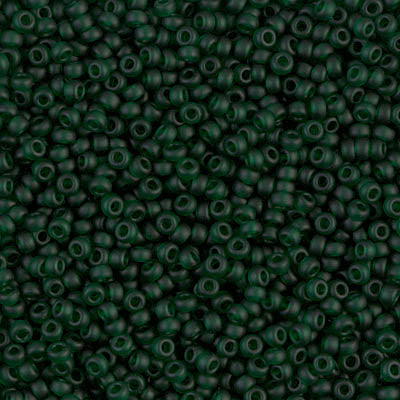 11/0 Miyuki Seed Beads #0156F Tr Matte Emerald 22g