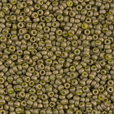 11/0 Miyuki Seed Beads #2033 Opaque Matte Lt Olive Luster 22g