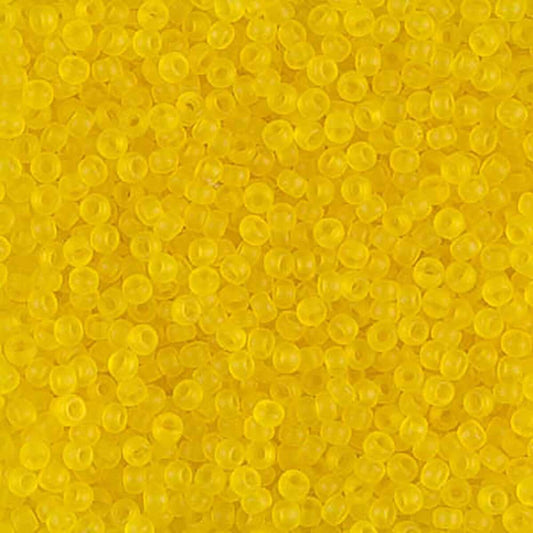 11/0 Miyuki Seed Beads #0136F Tr Matte Yellow 22g