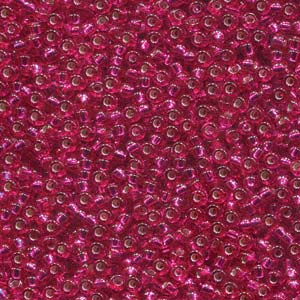 11/0 Miyuki Seed Beads #1436 Silver Lined Raspberry 22g