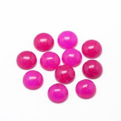 Gemstone Cabs, Round 12mm Agate Magenta (Natural/Dyed) 2/pk